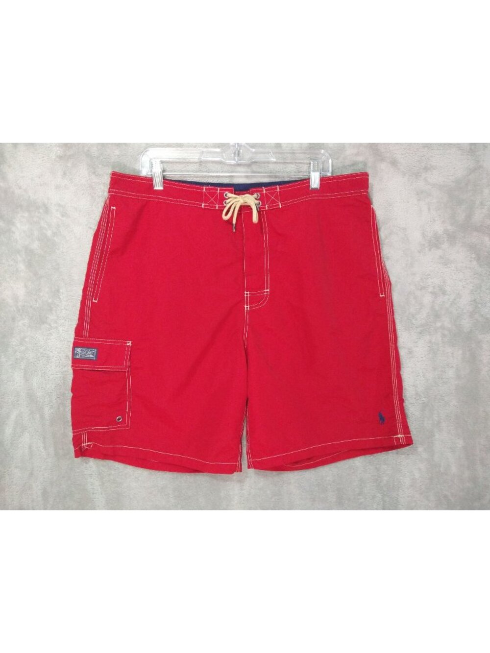 Polo Ralph Lauren Shorts Mens 2XL Red Cargo Swim Trunks Board Drawstring